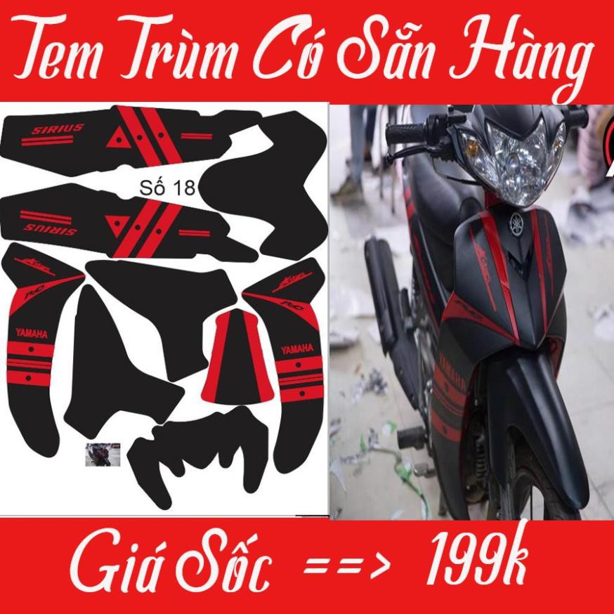 Tem Trùm Xe Sirius Sẵn Giá Rẻ