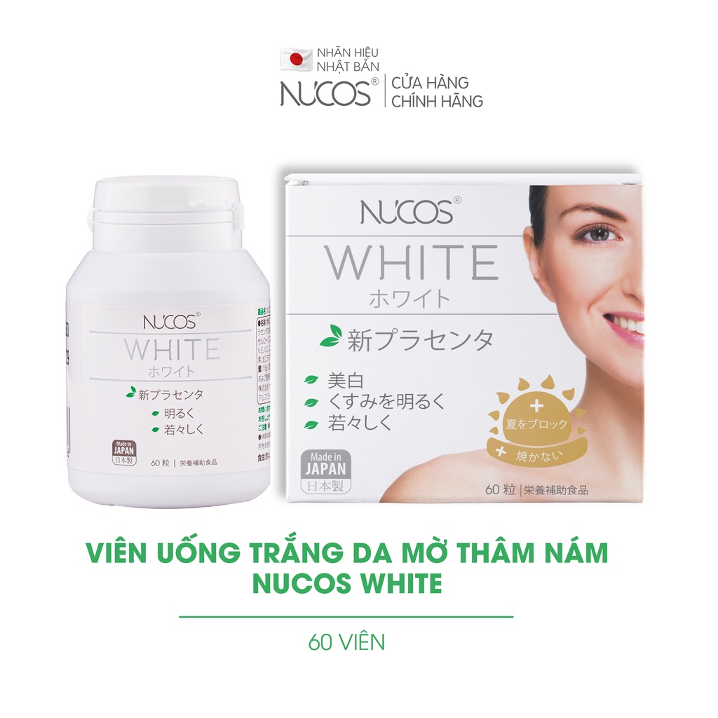 Viên uống trắng da mờ thâm nám Nucos White 60 viên