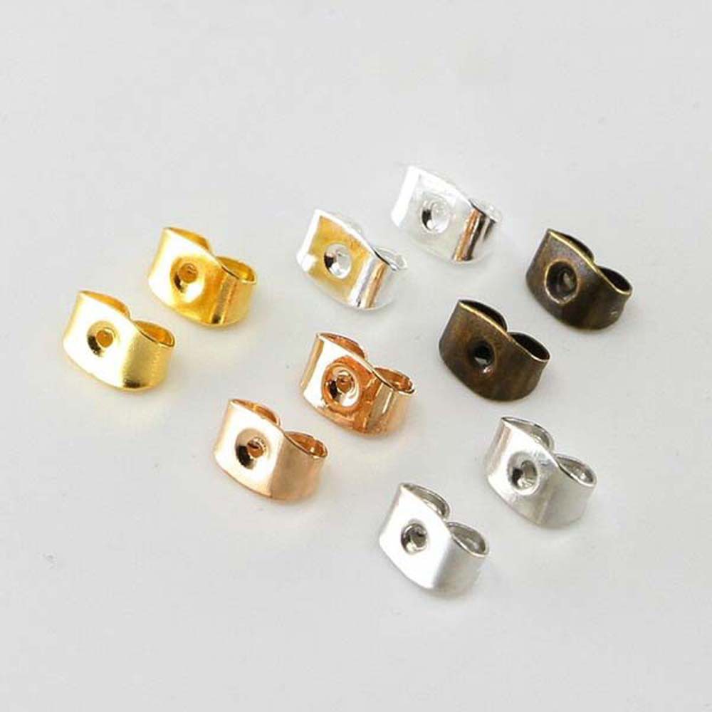 BACK2LIFE 100pcs Ear Stopper|Color Earring Blocked Earrings Back 6x4.5mm Accessories Small Back Stoppers Fit DIY Ear Stud Jewelry Making Supplies/Multicolor