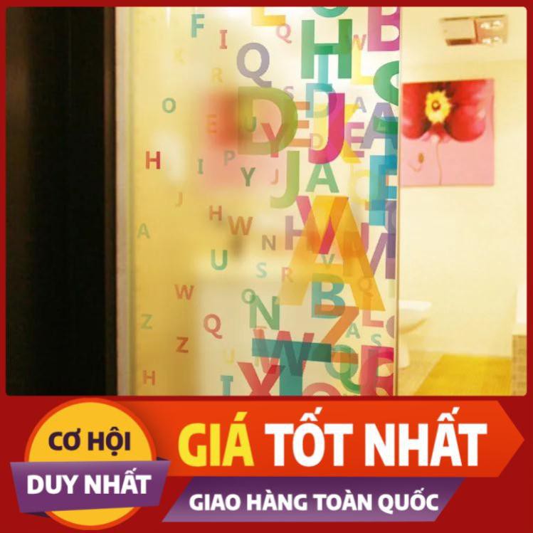 [HANG UY TÍN - GIÁ RẺ] Decal trang trí kính cao cấp mẫu Bảng Chữ Cái (60cm x 116cm)