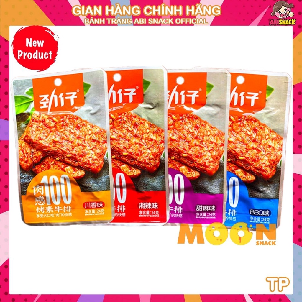 [MÃ MỚI] Bò Bít Tết Chay vị Bbq /Tứ Xuyên/Cay/Mật Ong Hãng Jinzai làm từ đậu nành ăn vặt ngon gói 24g