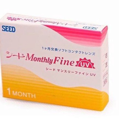 [ TẶNG KHAY + BỘ ĐEO LENS] Kính áp tròng SEED dùng 1 tháng không màu - Monthly Fine UV