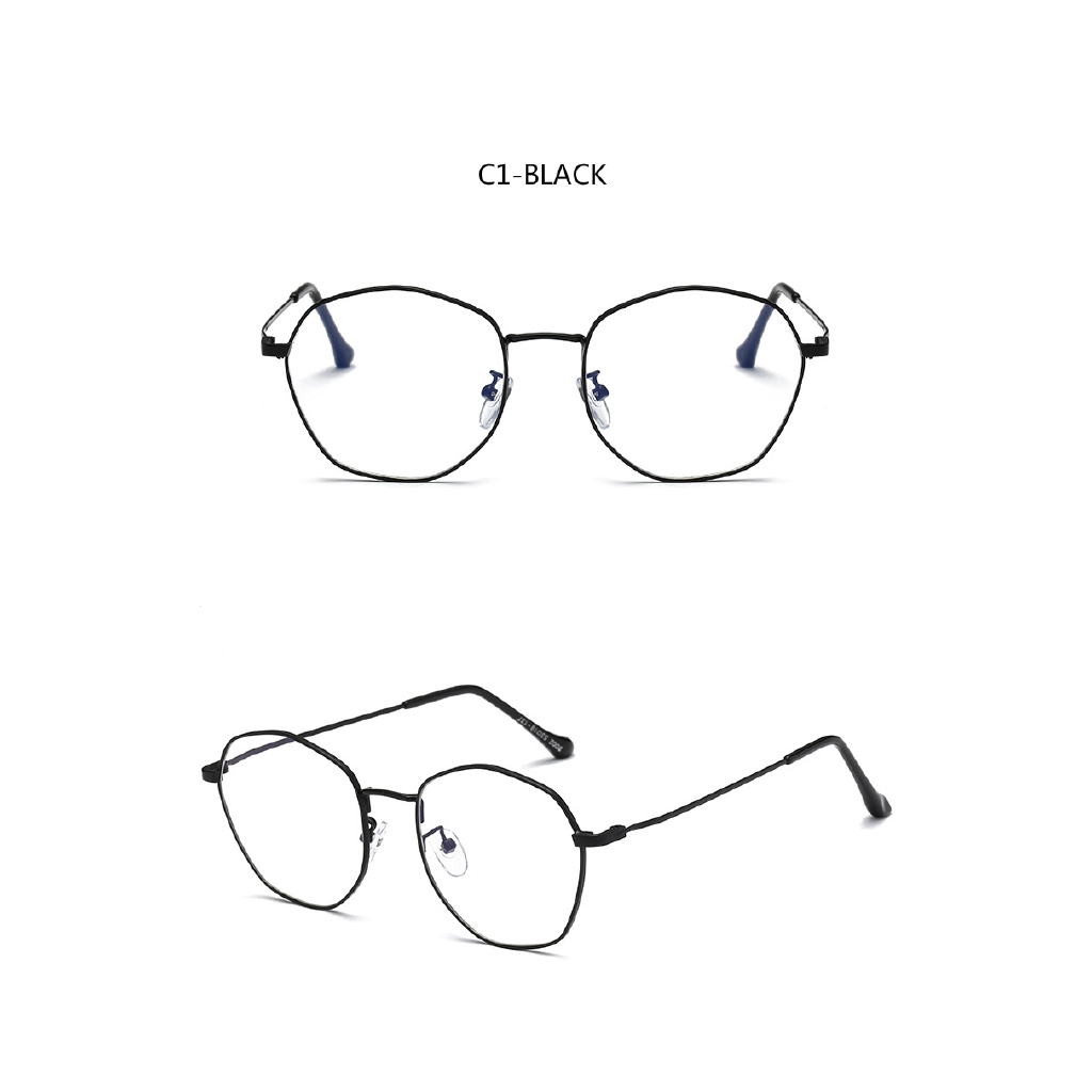 Kính mắt kim loại hình đa giác thời trang retro