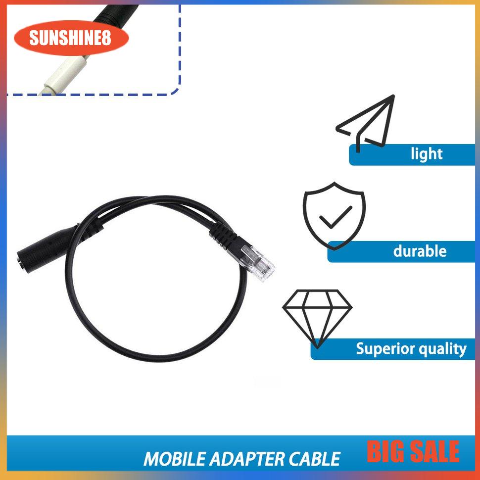 【SUN】Practical Headset Buddy 3.5mm Smartphone Headset to RJ9 Phone Adapter Cable