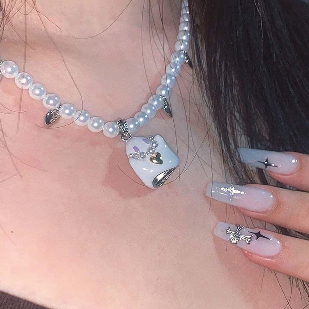 Bộ Vòng cổ + Bông Tai Hình Ma Kiểu Hàn Quốc VANES1