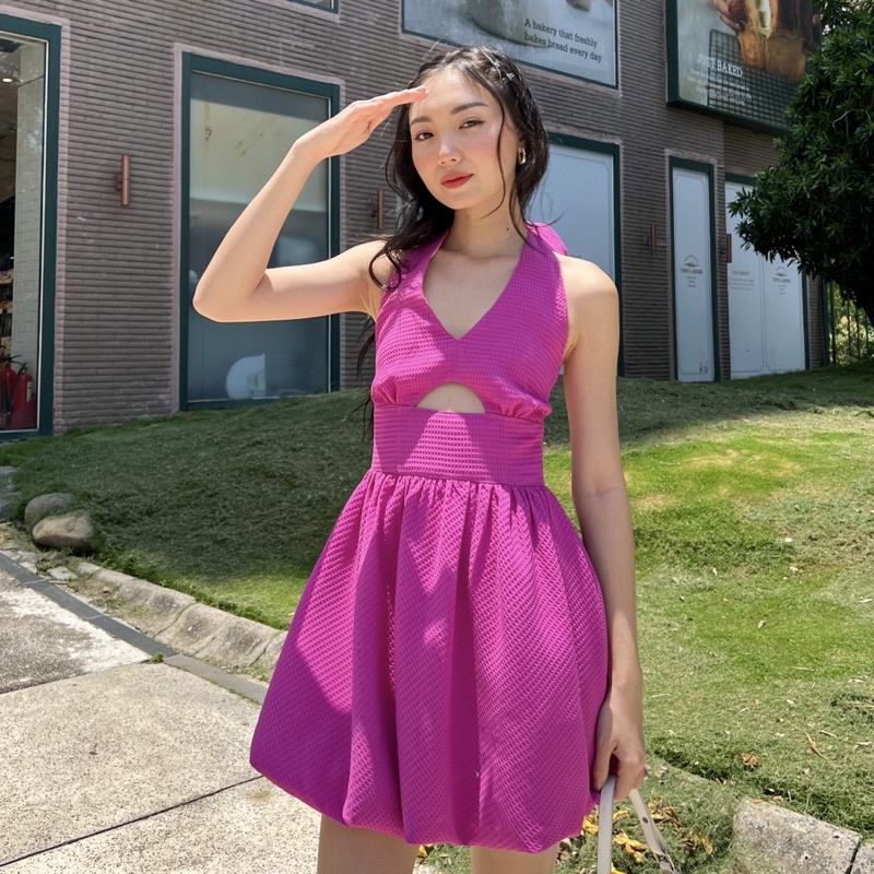 REMOLACHA | Melty Kiss Dress | Đầm bí xoè sáng hồng chiều tím