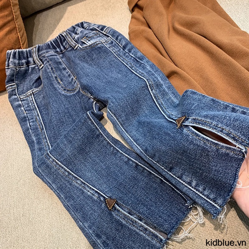 Quần Jean Ống Loe Màu Sắc Thời Trang Cho Bé