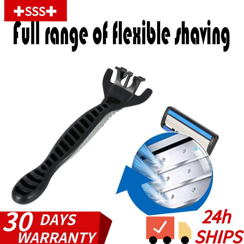 (hàng Mới Về) Set Giá Đỡ Dao Cạo Râu 6 Lớp + 7 Lưỡi Dao Thay Thế