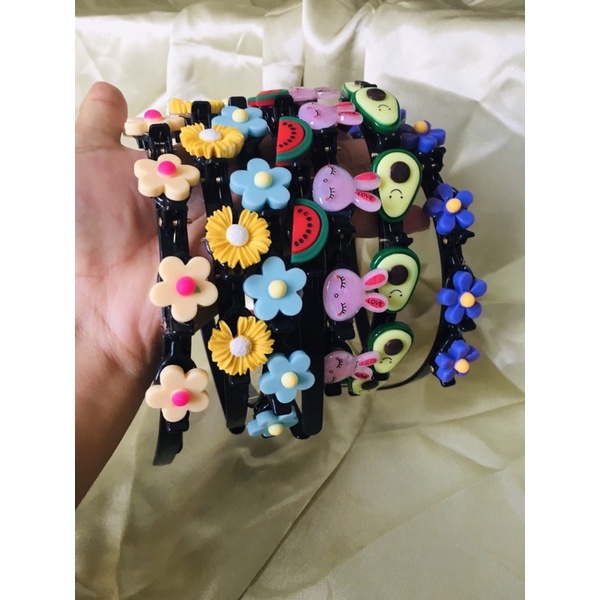 Băng đô cài ép tóc cho mẹ và bé cài tóc nhiều bông hoa