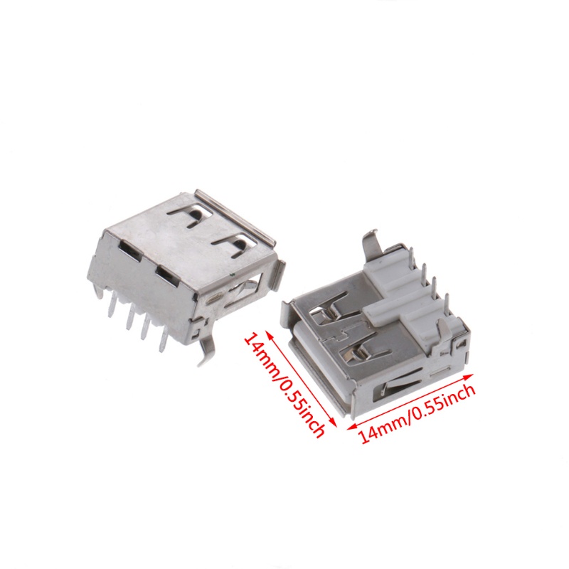 Set 10 Ổ Cắm USB 2.0 Type-A 4 Pin Góc Phải 90 Độ Tiện Dụng