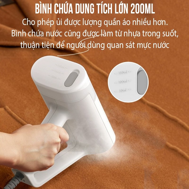 Bàn là hơi nước cầm tay Derma HS100 công suất 1000W dung tích 200ml Bàn ủi hơi nước cầm tay mini VT124