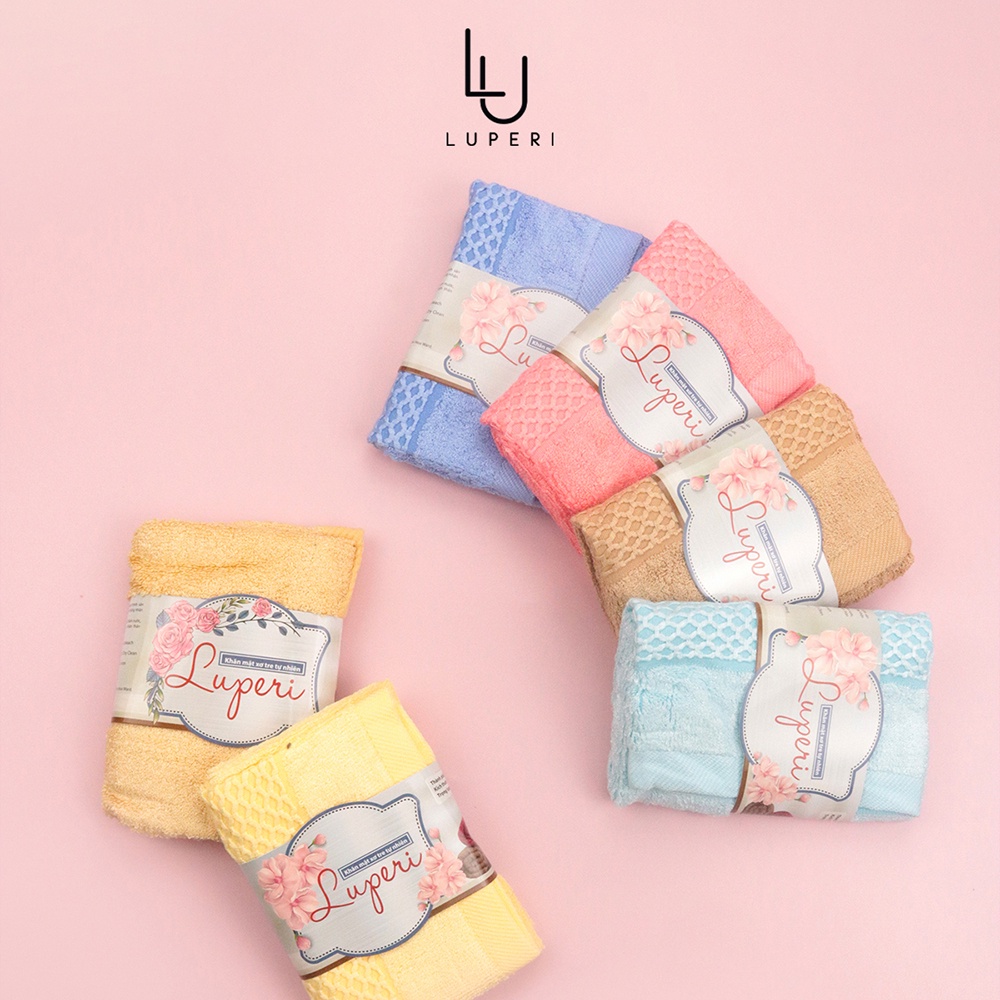 Khăn Mặt Xơ Tre Tự Nhiên Luperi SP04 Chất Liệu Dày Dặn Mềm Mại Không Nhớt Không Ra Màu An Toàn Cho Da