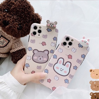 Ốp lưng iPhone leo IMD Gấu nâu - Thỏ trắng 7plus/ 8plus / x /xs /xsmax/11/ /11 promax/12/12pro/12promax  DT07- Dino Case