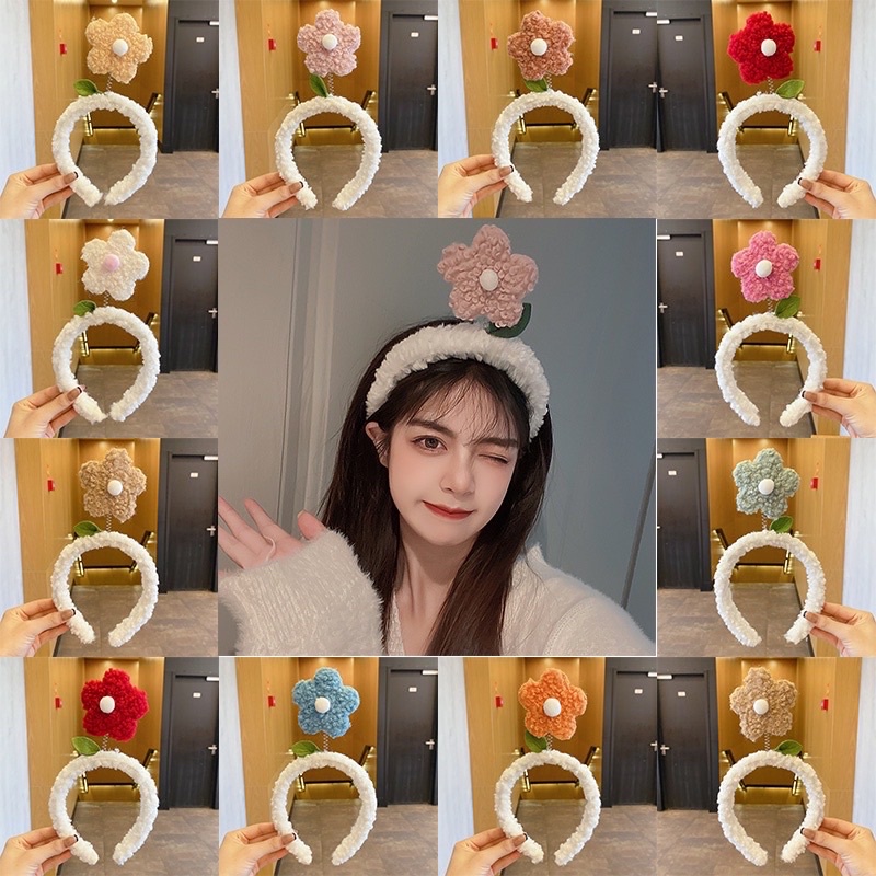 Bờm cài tóc bông hoa lò xo nhiều màu cute dễ thương dành cho nữ