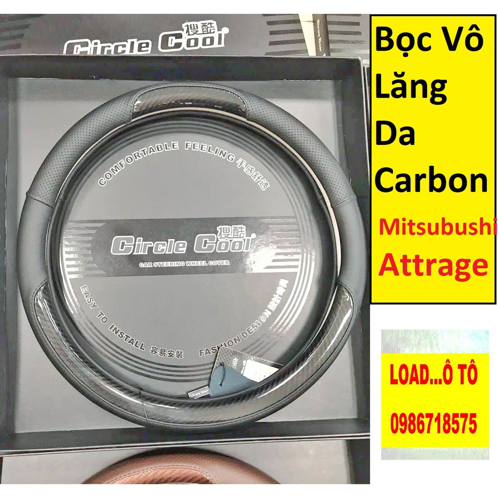 Bọc Vô Lăng Mitsubishi Attrage Vân Carbon cao Cấp