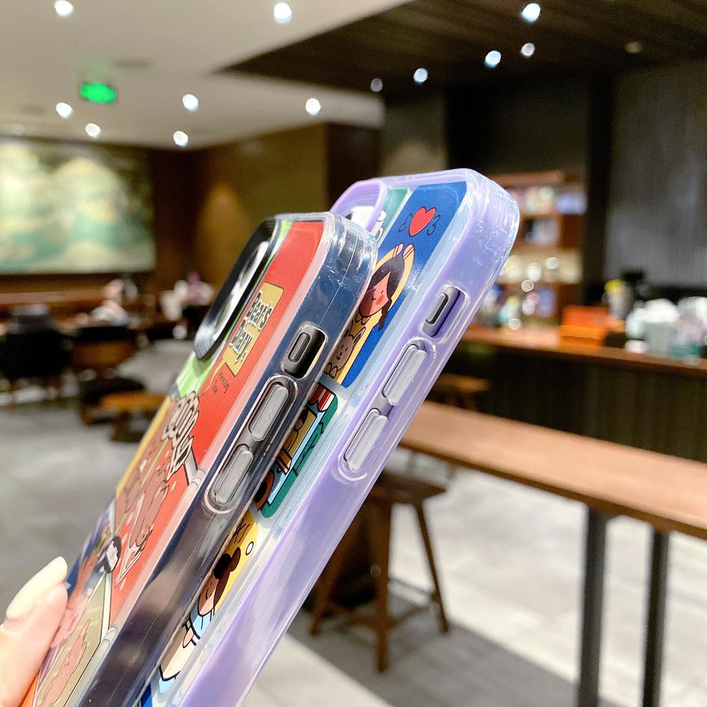 Ốp Điện Thoại Trong Suốt Hình Gấu 3 Trong 1 Cho iphone 13promax 12 11 7plus x xr xsmax