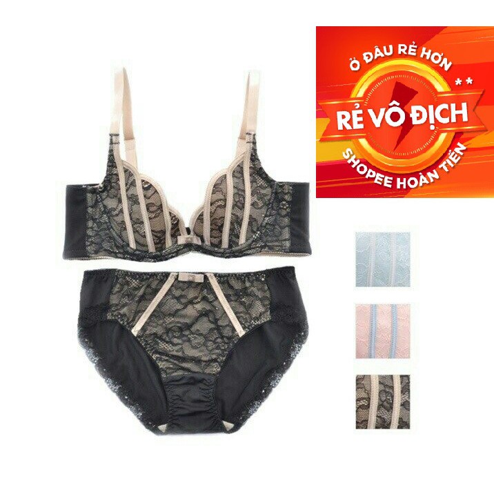 Bộ đồ lót pha ren dễ thương, có đệm nâng độn ngực với quần chip ren sexy - UDW035 | BigBuy360 - bigbuy360.vn