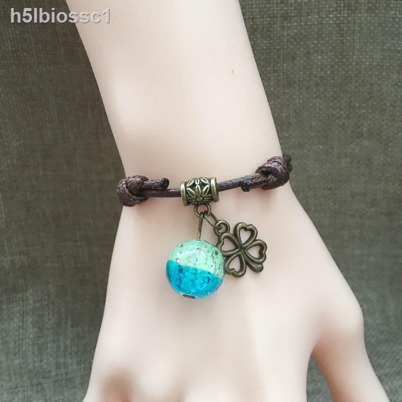 ✚№❇Vòng tay hạt phát sáng Harajuku Đơn giản Sinh viên hoang dã Đêm dạ quang ngọc trai Cặp đôi nam và nữ thủy tin