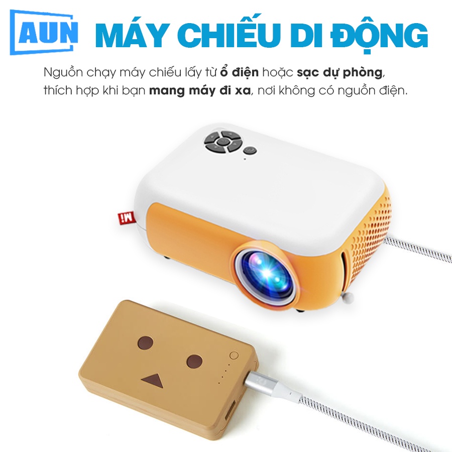 [BẢN 2022 MỚI NHẤT Máy chiếu mini AUN C40s hỗ trợ fullhd 1080p và kết nối với điện thoại, laptop, máy tính