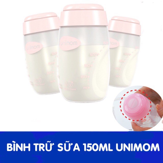 (Made in Korea) 1 -3 bình trữ sữa 150ml Unimom UM880045