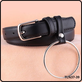 Thắt lưng nữ bản nhỏ trơn, khóa vuông, có vòng treo (95cm)