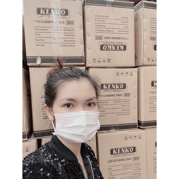 [xuất hoá đơn đỏ] 1 hộp 10 cái khẩu trang N95 5lớp kháng khuẩn KENKO