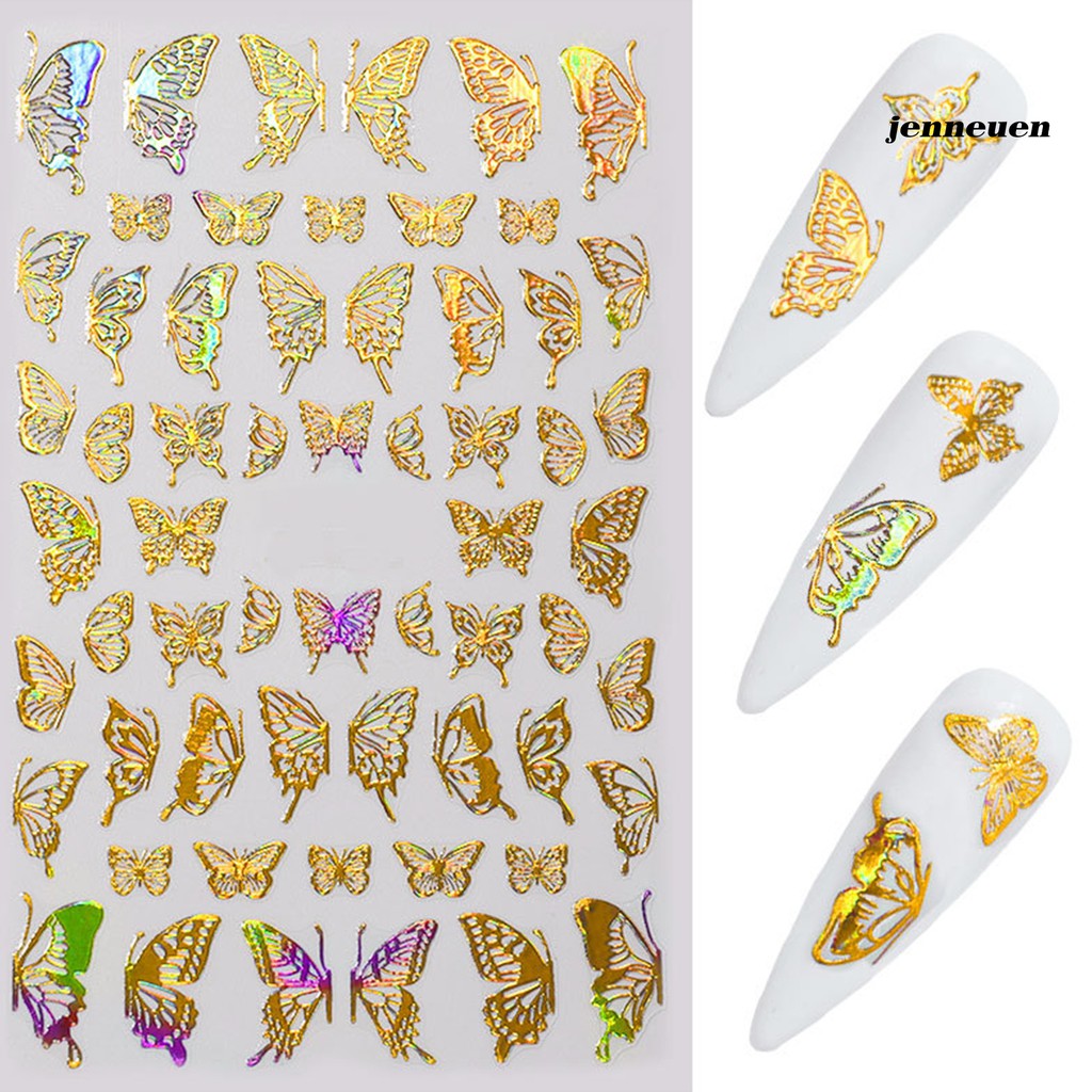 [Hàng mới về] Set 3 Tấm Hình Dán Trang Trí Móng Tay Hình Bướm Chống Thấm Nước