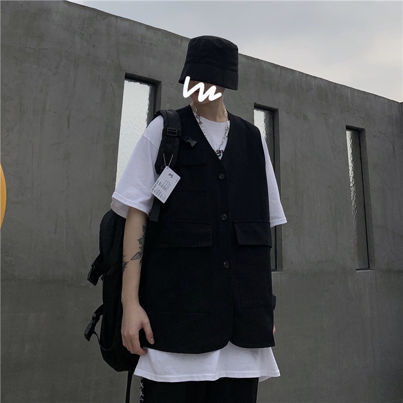 Áo khoác gile kaki nam nữ Mavota áo ghi lê unisex form rộng phong cách ulzzang GILE01