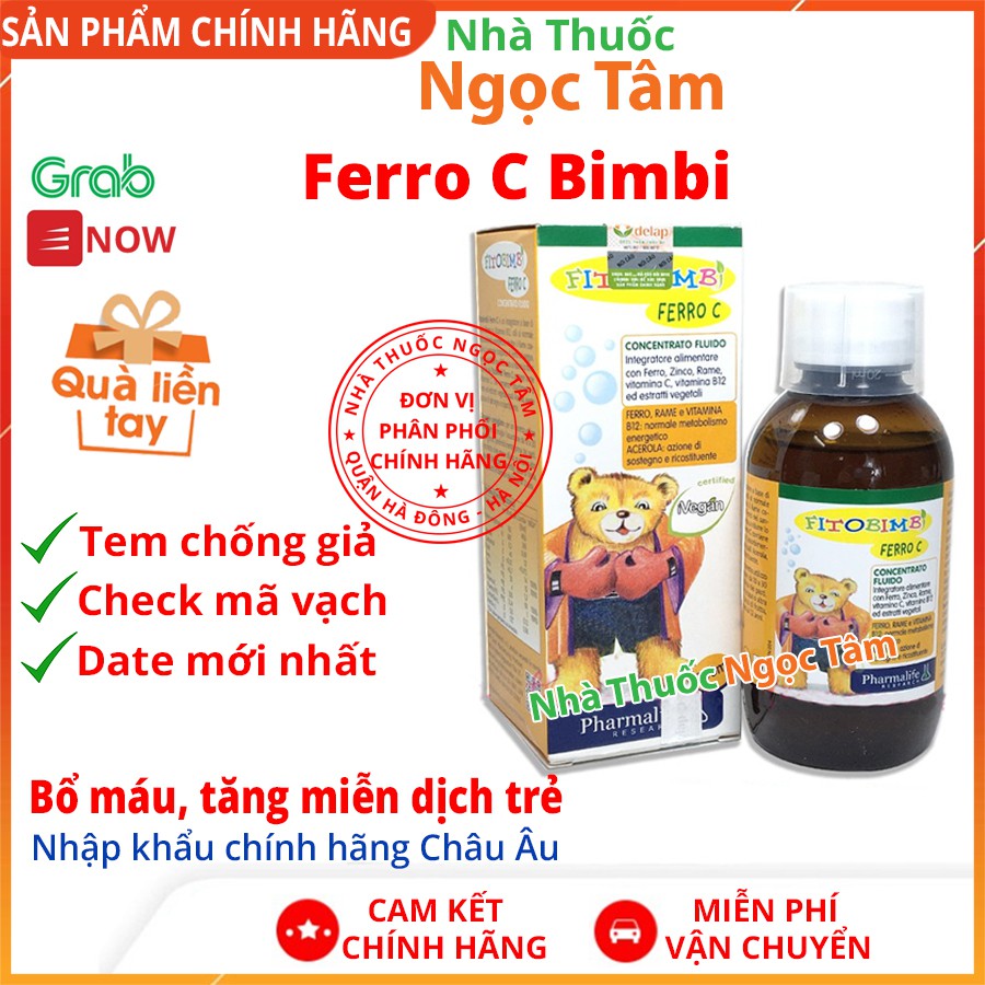 ✔️(Tặng Quà) Siro Ferro C Bimbi bổ sung sắt, Vitamin C, kẽm giúp bé khỏe mạnh, tăng đề kháng - nhập khẩu chính hãng