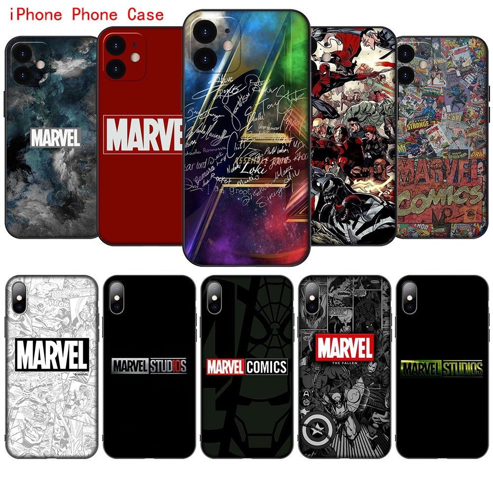 Ốp Lưng Silicon NR42 In Logo Marvel Cho iPhone 8 8+ 7 7+ 6S 6 6+ Plus 5 5S