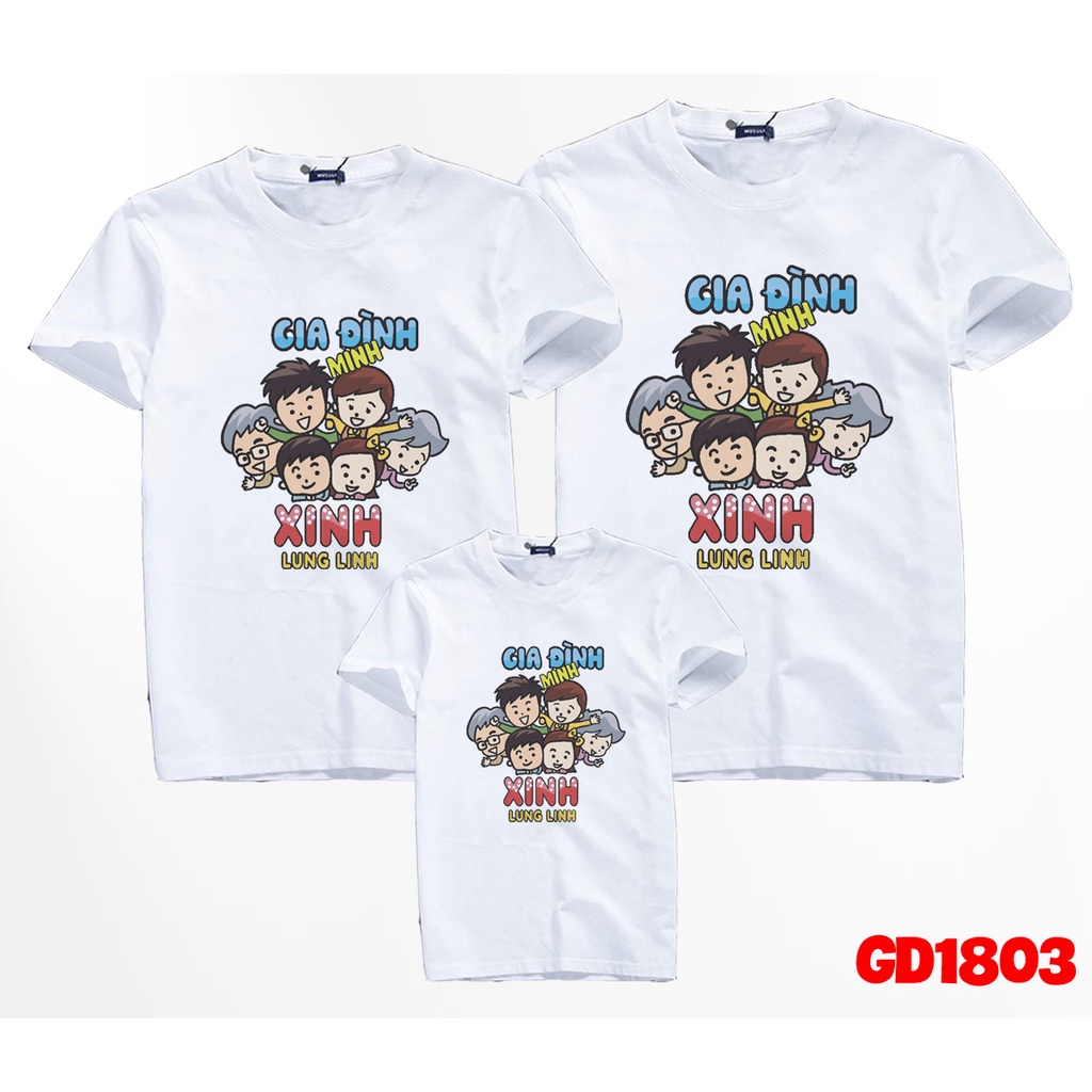 Áo Thun Gia Đình 3 4 5 Người Cao Cấp Xinh Lung Linh - Ktqn Tshirt And Uniform