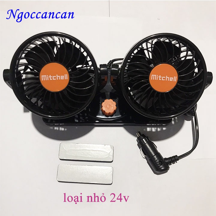 Quạt ô tô xoay 360 độ , xe hơi 12v, xe tải 24v loại tốt