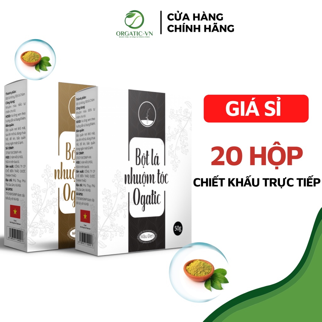 [GIÁ SỈ] COMBO 20 HỘP BỘT LÁ NHUỘM TÓC OGATIC GIÁ SỈ CHIẾT KHẤU TRỰC TIẾP