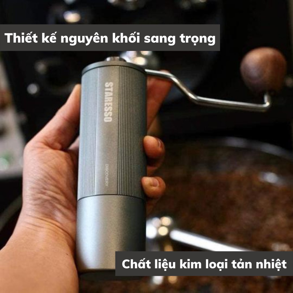 Máy Pha Cà Phê Mini Cối Xay Staresso Cafe rang xay pha Espresso du lịch Lưỡi Dao Titanium Chính Hãng Bảo Hành 12 Tháng