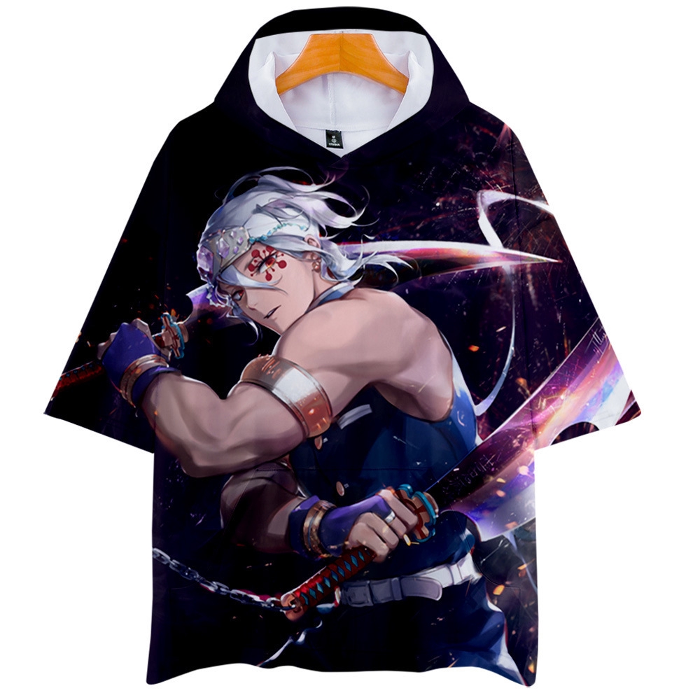 Áo Hoodie Ngắn Tay In Họa Tiết Demon Slayer 3D Cá Tính Kanroji Mitsuri