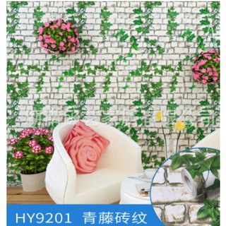 [Sale Sốc Xả Kho] Giấy Dán Tường Gạch Hồng 0.45*10m