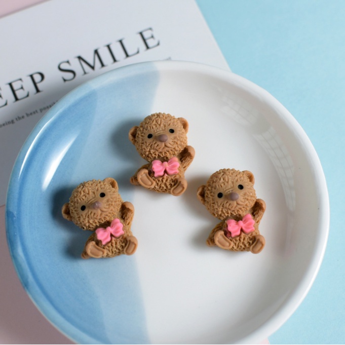 Sticker jibbitz gắn dép Croc hình thú nhỏ đeo nơ (cún, thỏ, cừu nhỏ, gấu, hà mã xanh)