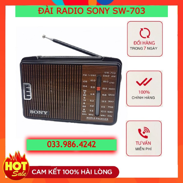 Đài Radio Sony SW-703 ⚡FREE SHIP⚡ Có Ăng Teng Dò Được Loại Tần Số . Bảo Hành Lên Đến 12 Tháng