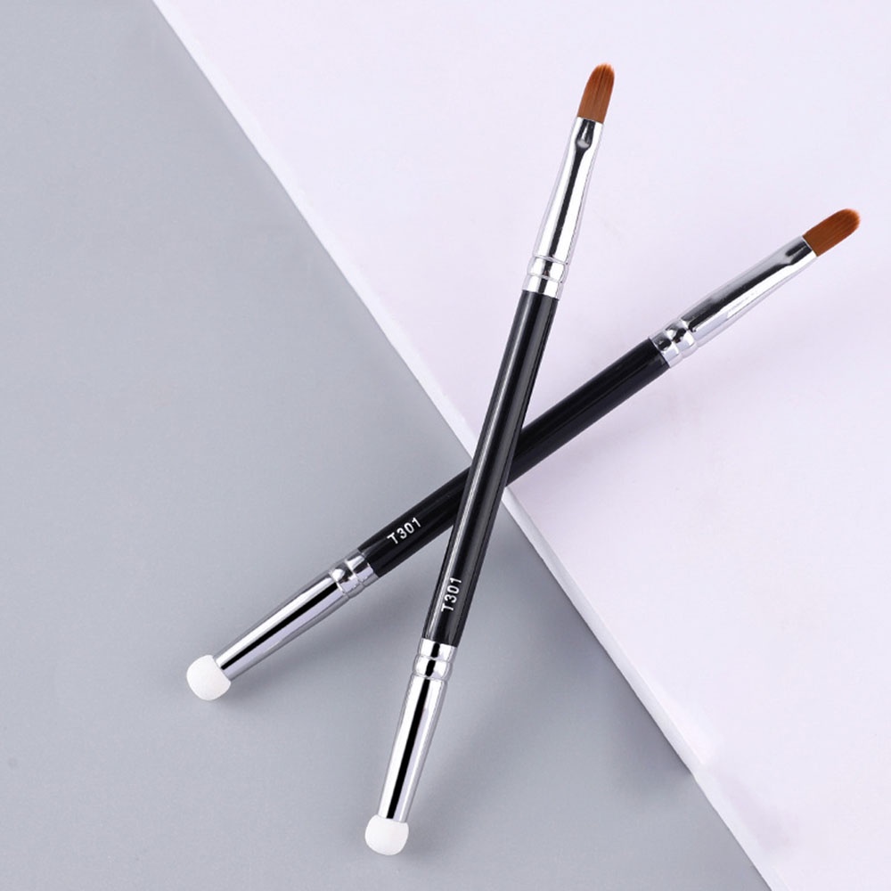 1 Cọ Trang Điểm Hai Đầu Kèm Cọ Tán Phấn Mắt/Kem Che Khuyết Điểm Siêu Mịn Chính Xác Qipin