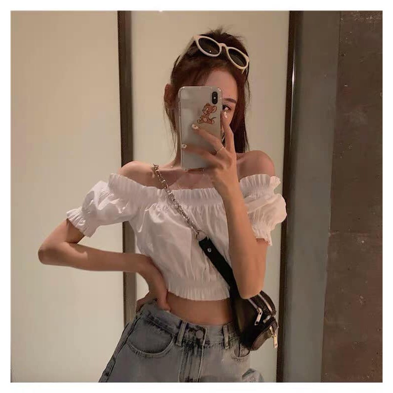 áo điệu trễ vai rúm eo tay lỡ AB10