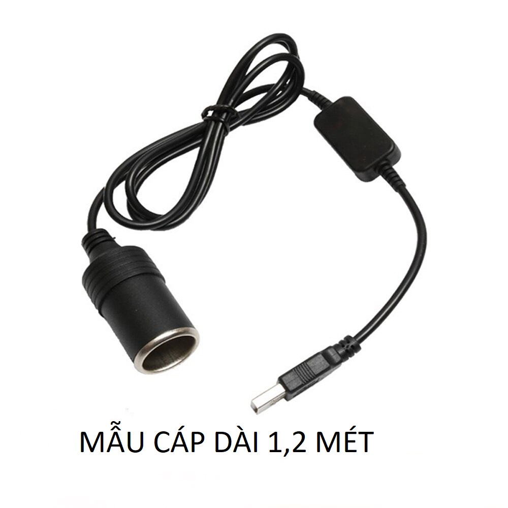 Bộ Adapter chuyển đổi điện USB 5V sang 12V ra đầu tẩu cắm sạc ô tô | BigBuy360 - bigbuy360.vn