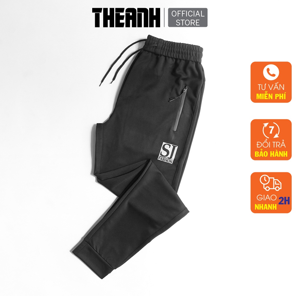 Quần jogger nam thể thao, quần dài nam ống suông bó chân, khóa chống nước, vải Umi dày dặn, chống nhăn