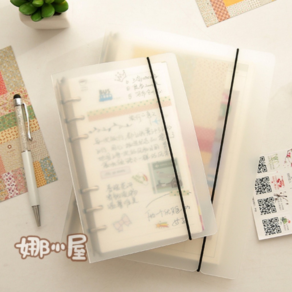 Bìa sổ còng A5 B5 A4 nhựa cứng cán mờ 6/20/26/30 lỗ còng làm sổ planner bullet journal xinh xắn BMbooks