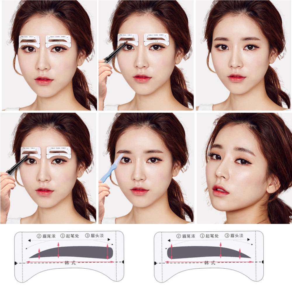 [Hàng mới về] 8 Cặp khuôn dán vẽ lông mày trang điểm tiện lợi