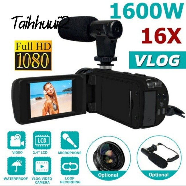 Huuii HD 1080P Digital Video Camera Camcorder W/Microphone Photography 16 Million Pixels