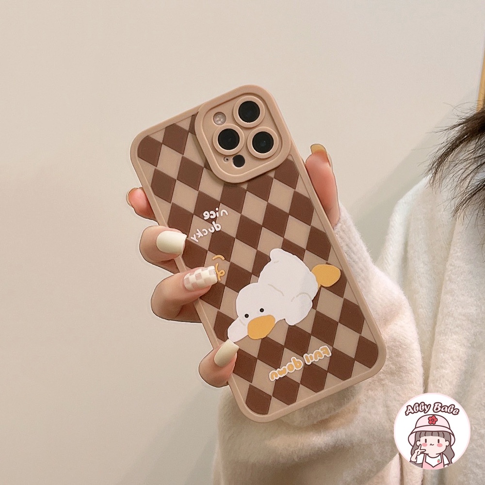 Ốp Điện Thoại TPU Dẻo Màu Tương Phản Họa Tiết Chú Vịt Dễ Thương Chống Sốc Cho IP 13 12 11 Pro Max XR 8 7 Plus