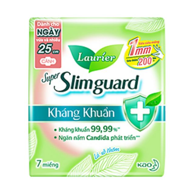 ￼Laurier&lt;br&gt;&lt;br&gt;Laurier Super Slimguard Kháng khuẩn 25cm 7M