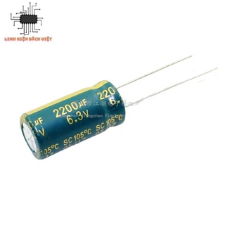 Tụ hóa 6.3v 2200uf 13x20mm tần số cao