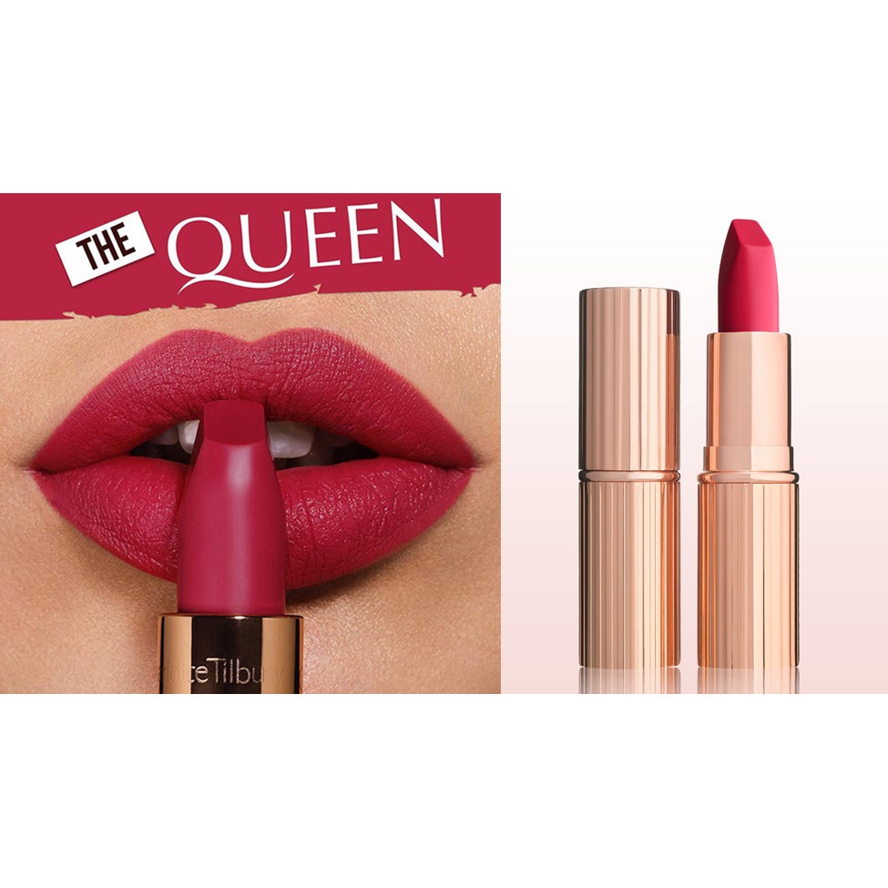 [Xả kho] Son Lì Charlotte Tilbury Matte Revolution Màu The Queen Hồng Đỏ phong cách