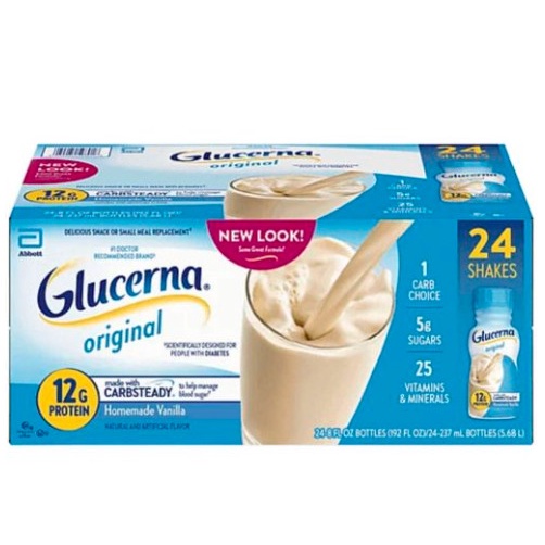 DATE 2023 THÙNG 24 chai Sữa Nước Glucerna Shake Dành Cho Người Tiểu Đường Hương Vani- 237ml – Mỹ 7/22